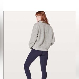 Lululemon Stand Out Sherpa 1/2 Zip Heathered Core Light Grey / Silver - Size 6